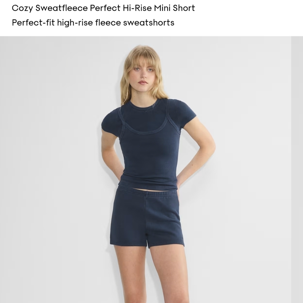 Aritzia High Waist Navy Shorts